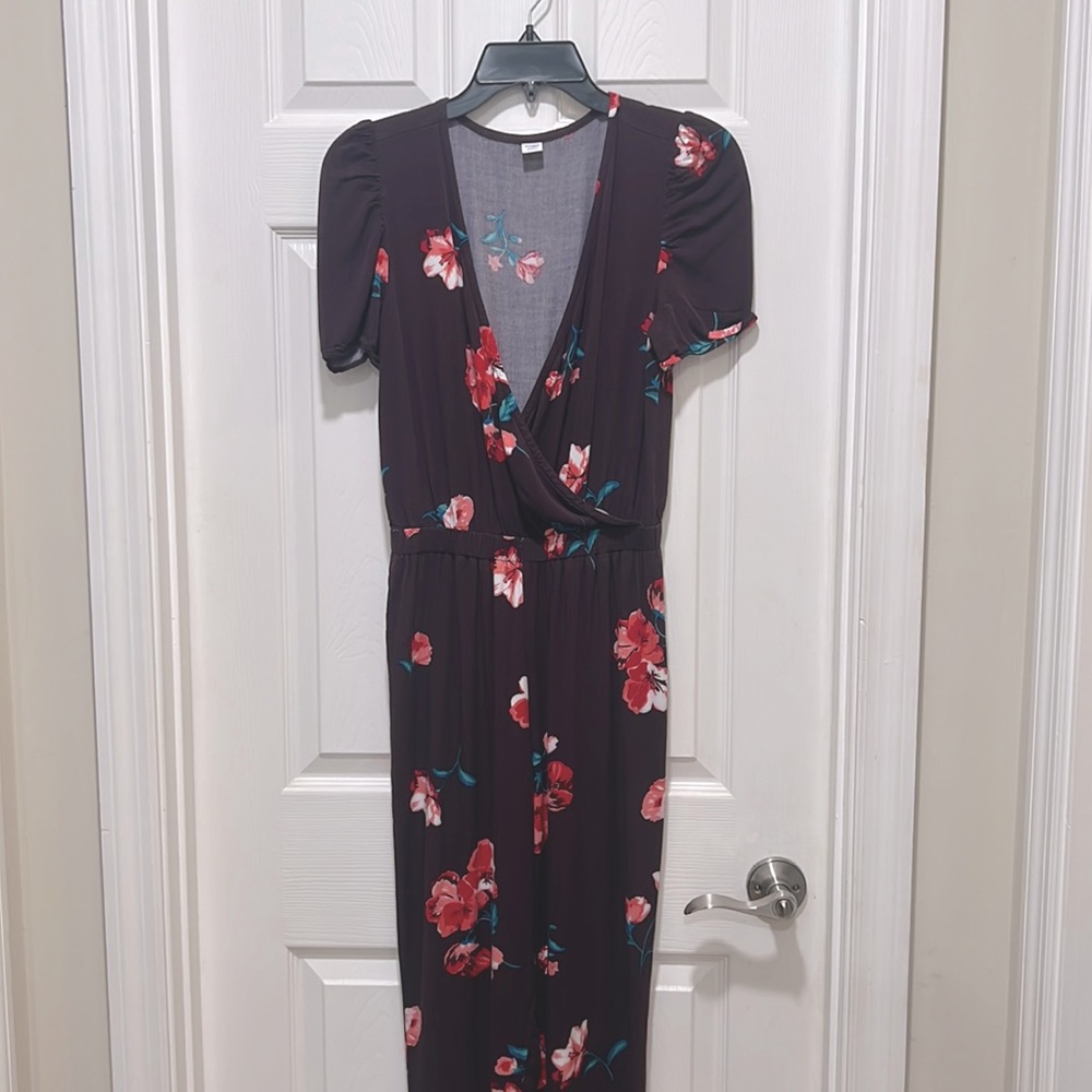 Jumpsuit, flattering faux wrap front